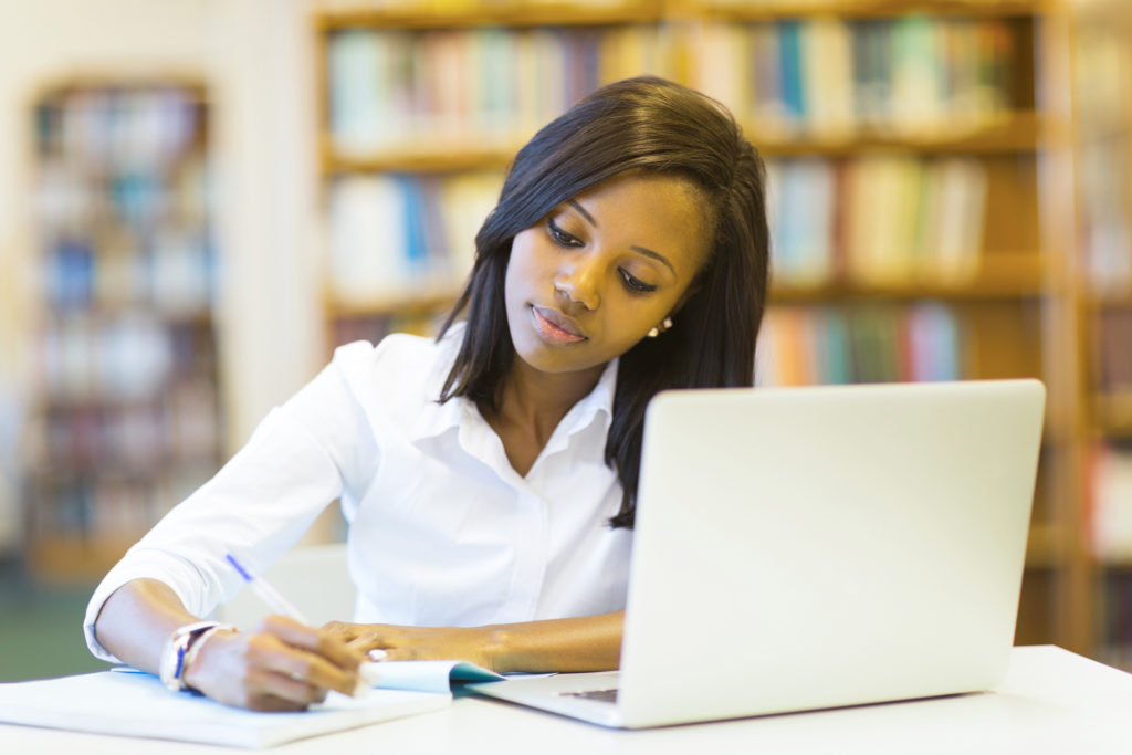 Woman at computer

